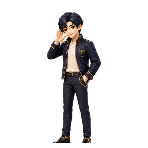 Pipipong Official Anime Young Man in the listening state